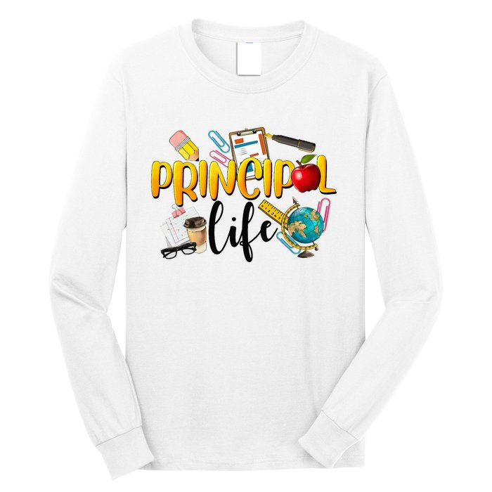 Last Day Of School Principal Life End Of Year Summer Vibes Long Sleeve Shirt