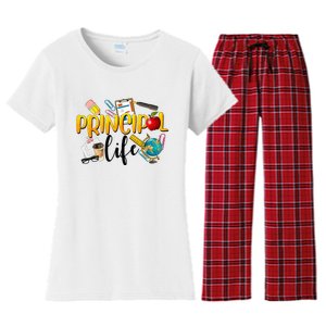 Last Day Of School Principal Life End Of Year Summer Vibes Women's Flannel Pajama Set