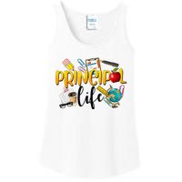 Last Day Of School Principal Life End Of Year Summer Vibes Ladies Essential Tank