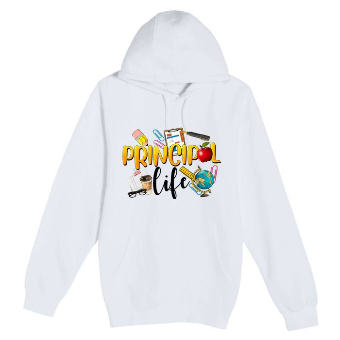 Last Day Of School Principal Life End Of Year Summer Vibes Premium Pullover Hoodie