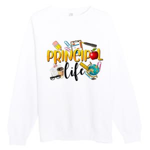 Last Day Of School Principal Life End Of Year Summer Vibes Premium Crewneck Sweatshirt