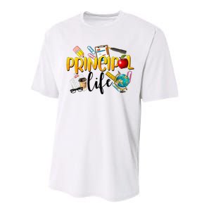 Last Day Of School Principal Life End Of Year Summer Vibes Performance Sprint T-Shirt