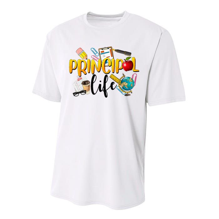 Last Day Of School Principal Life End Of Year Summer Vibes Performance Sprint T-Shirt