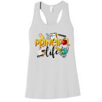 Last Day Of School Principal Life End Of Year Summer Vibes Women's Racerback Tank