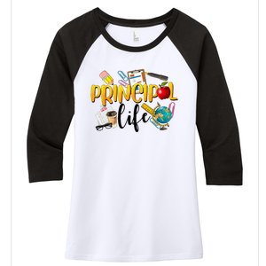 Last Day Of School Principal Life End Of Year Summer Vibes Women's Tri-Blend 3/4-Sleeve Raglan Shirt