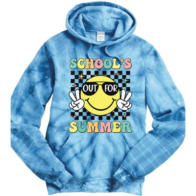 Last Day Of School Retro Schoolsout For Summer Teacher Tie Dye Hoodie