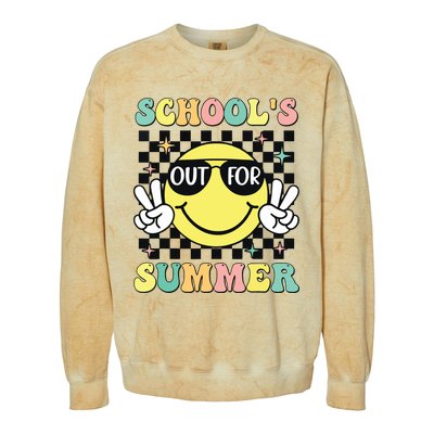 Last Day Of School Retro Schoolsout For Summer Teacher Colorblast Crewneck Sweatshirt