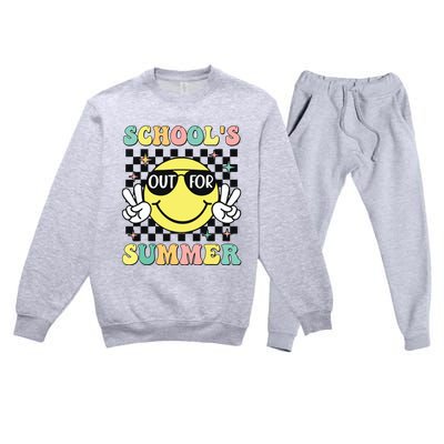 Last Day Of School Retro Schoolsout For Summer Teacher Premium Crewneck Sweatsuit Set