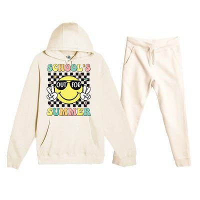 Last Day Of School Retro Schoolsout For Summer Teacher Premium Hooded Sweatsuit Set