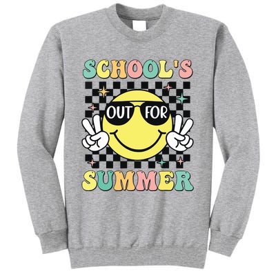 Last Day Of School Retro Schoolsout For Summer Teacher Tall Sweatshirt