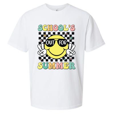 Last Day Of School Retro Schoolsout For Summer Teacher Sueded Cloud Jersey T-Shirt