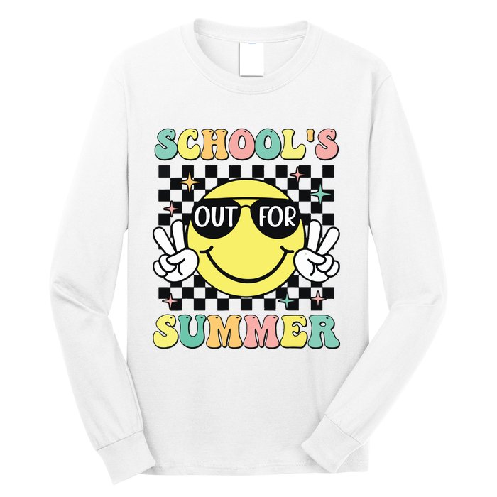 Last Day Of School Retro Schoolsout For Summer Teacher Long Sleeve Shirt