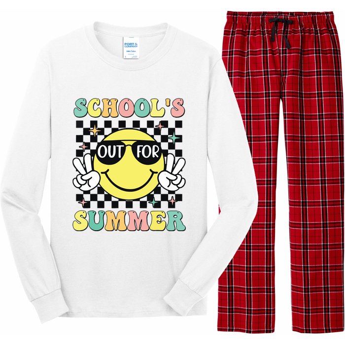 Last Day Of School Retro Schoolsout For Summer Teacher Long Sleeve Pajama Set