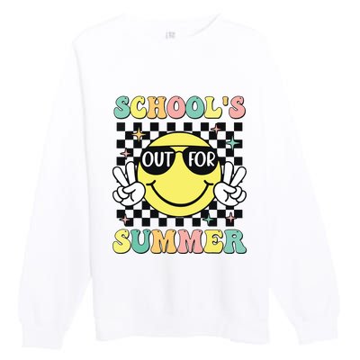 Last Day Of School Retro Schoolsout For Summer Teacher Premium Crewneck Sweatshirt