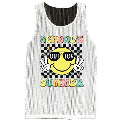 Last Day Of School Retro Schoolsout For Summer Teacher Mesh Reversible Basketball Jersey Tank