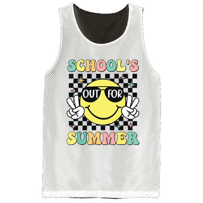 Last Day Of School Retro Schoolsout For Summer Teacher Mesh Reversible Basketball Jersey Tank