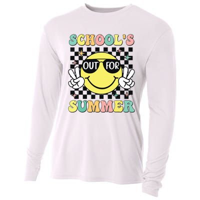 Last Day Of School Retro Schoolsout For Summer Teacher Cooling Performance Long Sleeve Crew