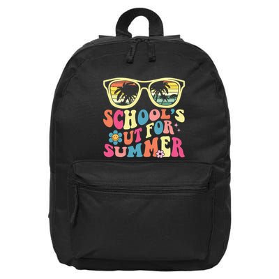 Last Day Of School Retro Teacher Schools Out For Summer 16 in Basic Backpack