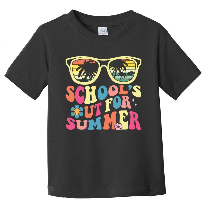 Last Day Of School Retro Teacher Schools Out For Summer Toddler T-Shirt