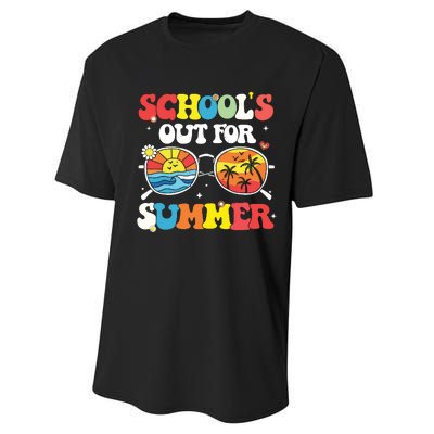 Last Day Of School Schools Out For Summer Teacher Gift Performance Sprint T-Shirt