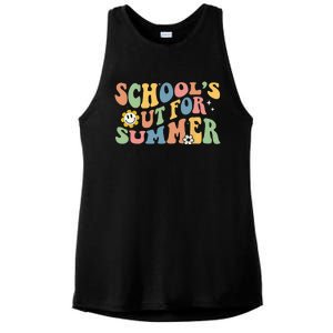 Last Day Of School Schools Out For Summer Teacher Ladies PosiCharge Tri-Blend Wicking Tank