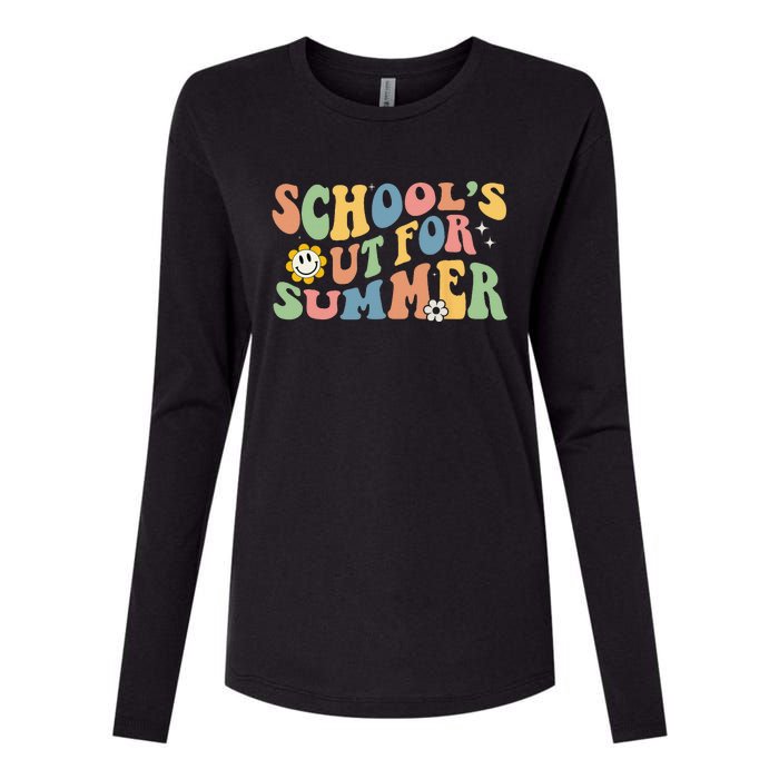 Last Day Of School Schools Out For Summer Teacher Womens Cotton Relaxed Long Sleeve T-Shirt