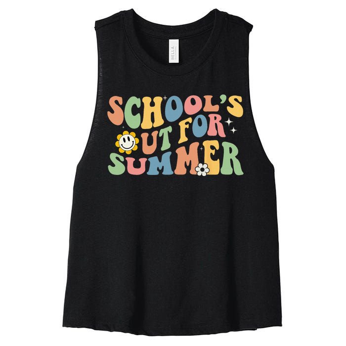 Last Day Of School Schools Out For Summer Teacher Women's Racerback Cropped Tank