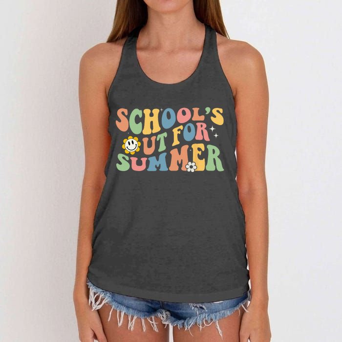 Last Day Of School Schools Out For Summer Teacher Women's Knotted Racerback Tank