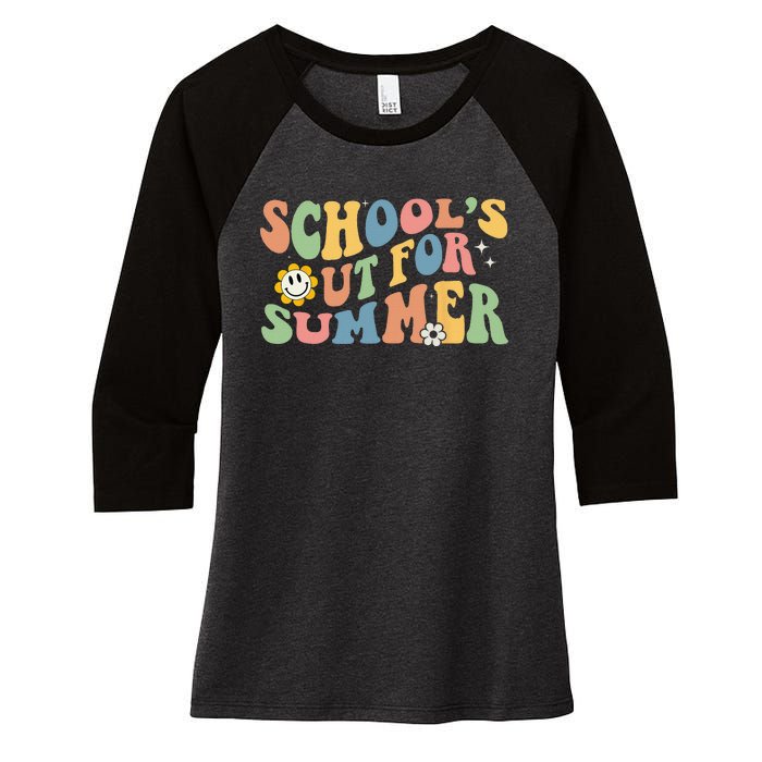 Last Day Of School Schools Out For Summer Teacher Women's Tri-Blend 3/4-Sleeve Raglan Shirt