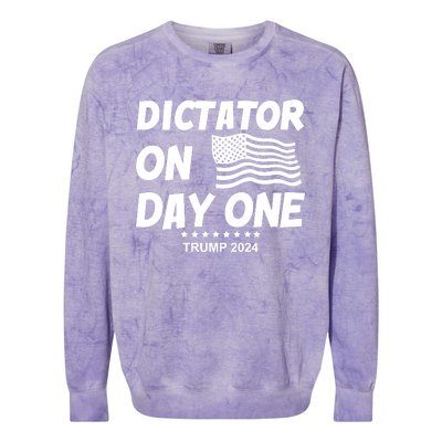 Limited Dictator On Day One Trump 2024 Colorblast Crewneck Sweatshirt