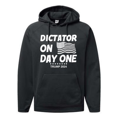 Limited Dictator On Day One Trump 2024 Performance Fleece Hoodie