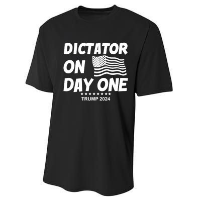 Limited Dictator On Day One Trump 2024 Performance Sprint T-Shirt