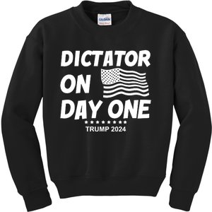 Limited Dictator On Day One Trump 2024 Kids Sweatshirt