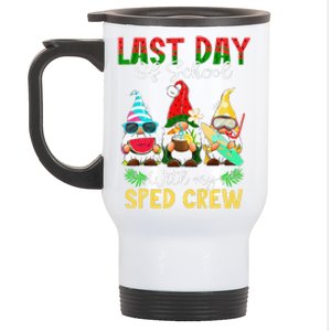 Last Day Of School With My SPED Teacher Crew Gnomies Summer Stainless Steel Travel Mug