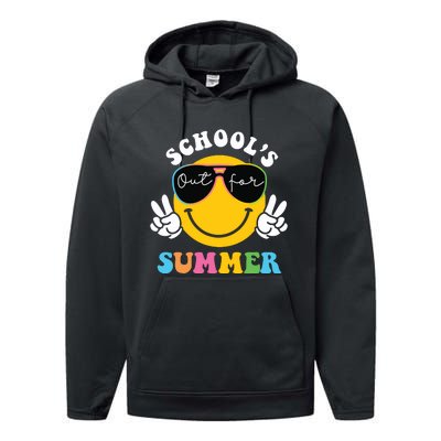 Last Day Of School Teacher Schools Out For Summer Student Performance Fleece Hoodie