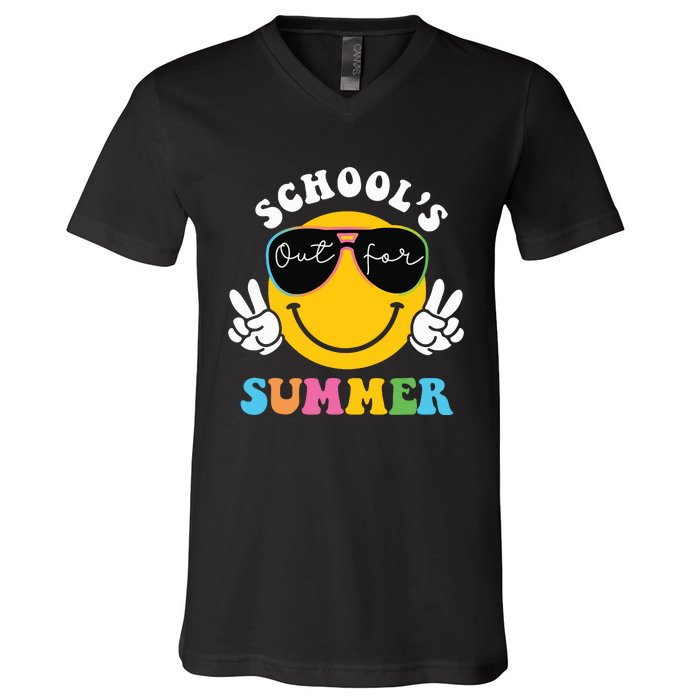 Last Day Of School Teacher Schools Out For Summer Student V-Neck T-Shirt