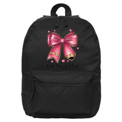 Last Day Of School Coquette Bow Teachers Graduatio 16 in Basic Backpack