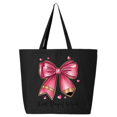 Last Day Of School Coquette Bow Teachers Graduatio 25L Jumbo Tote
