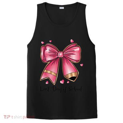 Last Day Of School Coquette Bow Teachers Graduatio PosiCharge Competitor Tank
