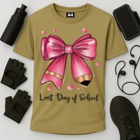 Last Day Of School Coquette Bow Teachers Graduatio Cooling Performance Crew T-Shirt