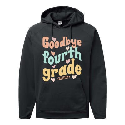 Last Day Of 4th Grade Groovy 4th Grade Last Day Of School Performance Fleece Hoodie