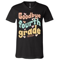 Last Day Of 4th Grade Groovy 4th Grade Last Day Of School V-Neck T-Shirt