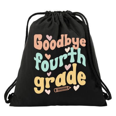 Last Day Of 4th Grade Groovy 4th Grade Last Day Of School Drawstring Bag