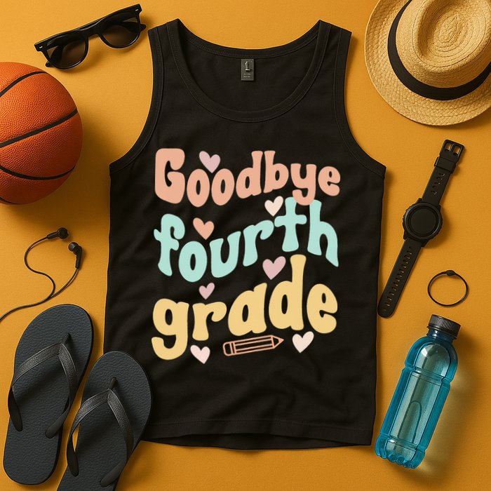 Last Day Of 4th Grade Groovy 4th Grade Last Day Of School Tank Top