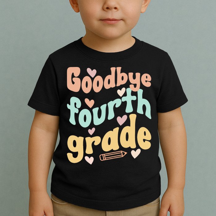 Last Day Of 4th Grade Groovy 4th Grade Last Day Of School Toddler T-Shirt