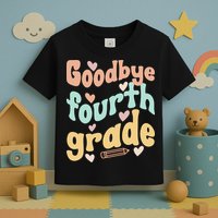 Last Day Of 4th Grade Groovy 4th Grade Last Day Of School Toddler T-Shirt