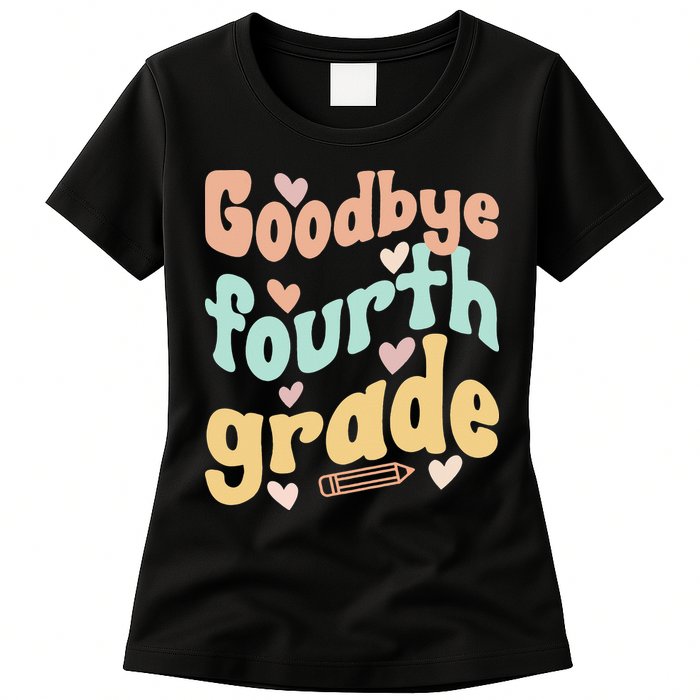 Last Day Of 4th Grade Groovy 4th Grade Last Day Of School Womens T-Shirt