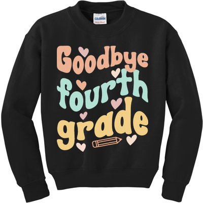 Last Day Of 4th Grade Groovy 4th Grade Last Day Of School Kids Sweatshirt