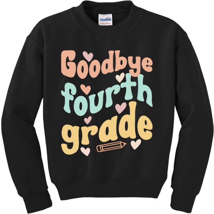 Last Day Of 4th Grade Groovy 4th Grade Last Day Of School Kids Sweatshirt