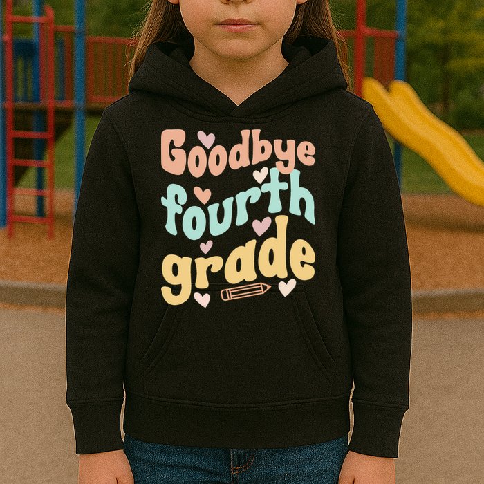 Last Day Of 4th Grade Groovy 4th Grade Last Day Of School Kids Hoodie